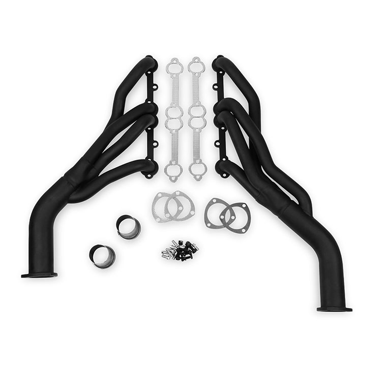 Flowtech Afterburner Headers, 283-400 SBC, 1.625 In. Tube, 3 In. Collector, Painted