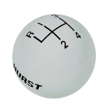 Hurst White Shift Knob, 4 Speed, 3&8-16 Threads Image