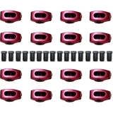 1967-1992 Chevy Camaro Small Block Aluminum Roller Rocker Arms, Red Anodized, 1.60 Ratio, 7/16 Stud