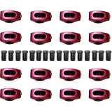 1978-1988 Cutlass Small Block Aluminum Roller Rocker Arms, Red Anodized, 1.52 Ratio, 3&8 Stud Image