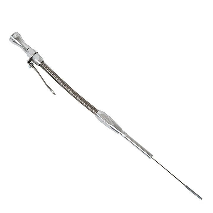 1980-1995 Chevy Camaro Small Block Billet Aluminum Engine Dipstick With Stainless Braided Tube
