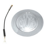 Chrome Plated Aluminum Horn Button Featuring Ball Milled Flames For Camaro 67+ 4-5/8 Diameter Image