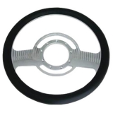 1978-1988 Cutlass Leather Grip Chrome Plated Aluminum Steering Wheel, Classic Style 14 Inch Image