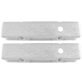 1978-1987 Chevy Grand Prix Small Block Polished Aluminum Milled Flames Valve Covers Tall Height Image