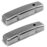 1964-1987 Chevy El Camino Small Block Polished Aluminum Nostalgic Style Valve Covers Tall Image