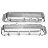 1967-1992 Camaro Big Block Polished Aluminum Ball Milled Valve Covers Stock Height Image