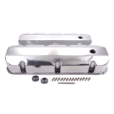1964-1987 Chevy El Camino Big Block Fabricated Valve Covers w/ Hole, Short Screw Style, Polished Image