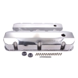 1962-1979 Chevy Nova Big Block Fabricated Valve Covers w/ Hole, Short Screw Style, Polished Image