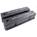 1978-1983 Malibu Small Block Tall Valve Covers, Chevrolet Logo, Black Image