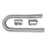 1964-1987 Chevy El Camino Chrome 24 Inch Stainless Steel Radiator Hose Kit with Polished Aluminum Caps Image