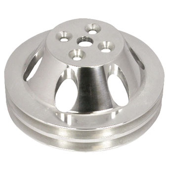 1978-1987 Regal Big Block Polished Aluminum Water Pump Pulley Double Groove For Long Pump