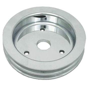 1967-1968 Chevy Camaro Big Block Crank Pulley Double Groove Polished Aluminum For Short Pump