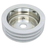 1978-1988 Cutlass Big Block Crank Pulley Triple Groove Polished Aluminum For Short Pump Image