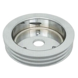 1978-1988 Cutlass Small Block Crank Pulley Triple Groove Satin Aluminum For Short Pump Image