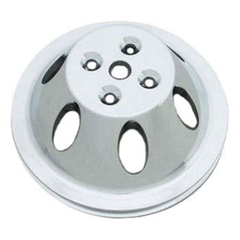 1964-1968 Chevy El Camino Small Block Polished Aluminum Water Pump Pulley Single Groove For Short Pump