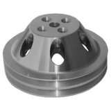 1978-1988 Cutlass Small Block Satin Aluminum Water Pump Pulley Double Groove For Short Pump Image