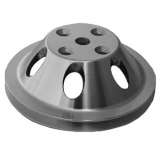 1964-1977 Chevy El Camino Small Block Satin Aluminum Water Pump Pulley Single Groove For Long Pump Image