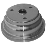 1978-1988 Cutlass Small Block Crank Pulley Double Groove Satin Aluminum For Long Pump Image