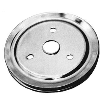 1967-1968 Chevy Camaro Small Block Crank Pulley Single Groove Chrome Plated Steel For Short Pump