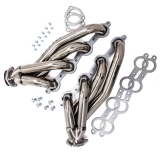 1978-1983 Malibu LS Swap Header Kit, Sweep Back Style, Polished Stainless Steel Image