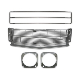 1971 El Camino Grille Kit With Headlamp Bezels Malibu Silver Image