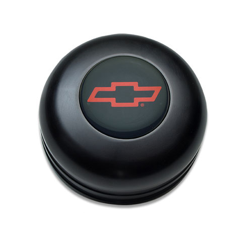 1964-1977 Chevelle GT Performance GT3 Billet Horn Button Red Chevy Bowtie Black Anodized: 21-1022