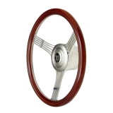 1967-2002 Camaro GT Performance Retro Banjo Style Steering Wheel Polished Spoke Wood Rim: 21-4247