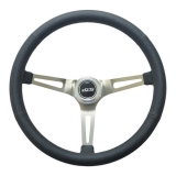 1978-1987 Grand Prix GT Performance Retro Leather Model Steering Wheel Brushed Steel Spoke Slots Image