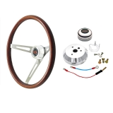 GT Performance GT3 Retro GM Dark Wood Steering Wheel Kit, Early GM Image