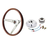 GT Performance GT3 Retro GM Dark Wood Steering Wheel Kit, Late GM Image