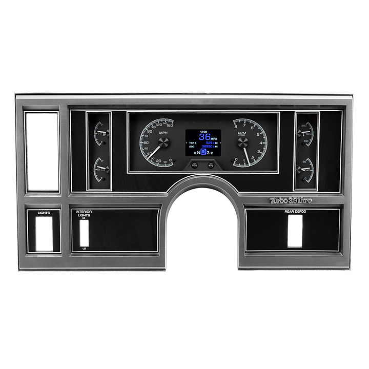 1984-1987 Buick Dakota Digital HDX Instrument System Black Alloy Face