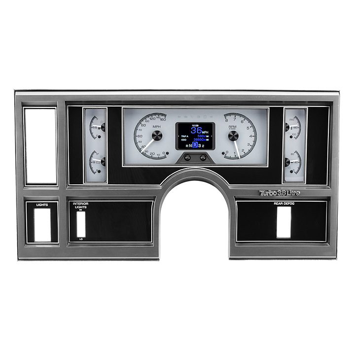 1984-1987 Buick Dakota Digital HDX Instrument System Silver Alloy Face