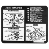 1970 El Camino Trunk Jacking Instructions Decal, Early Design Image