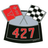 1962-1979 Nova Big Block Air Cleaner Decal, 427 Cross Flags Image