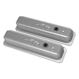 1964-1977 Chevelle Holley Vintage Series Valve Covers, Natural, Center Bolt SBC: 241-246 Image