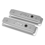 1964-1977 Chevelle Holley Vintage Series Valve Covers, Polished, Center Bolt SBC: 241-248 Image