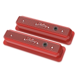 1964-1977 Chevelle Holley Vintage Series Valve Covers, Gloss Red, Center Bolt SBC: 241-250 Image