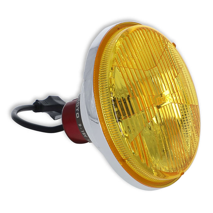 1964-1970 El Camino Holley RetroBright LED Headlight Yellow Lens 5.75 in. Round, 5700K Bulb High Beam Only
