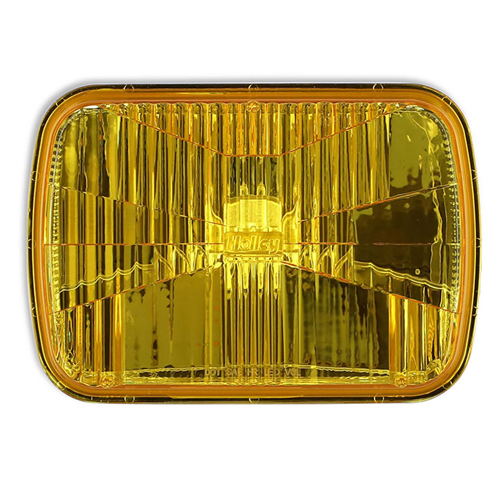 1962-2002 Chevrolet Holley RetroBright LED Headlight Yellow Lens 5 in. x 7 in. Rectangle, 5700K Bulb