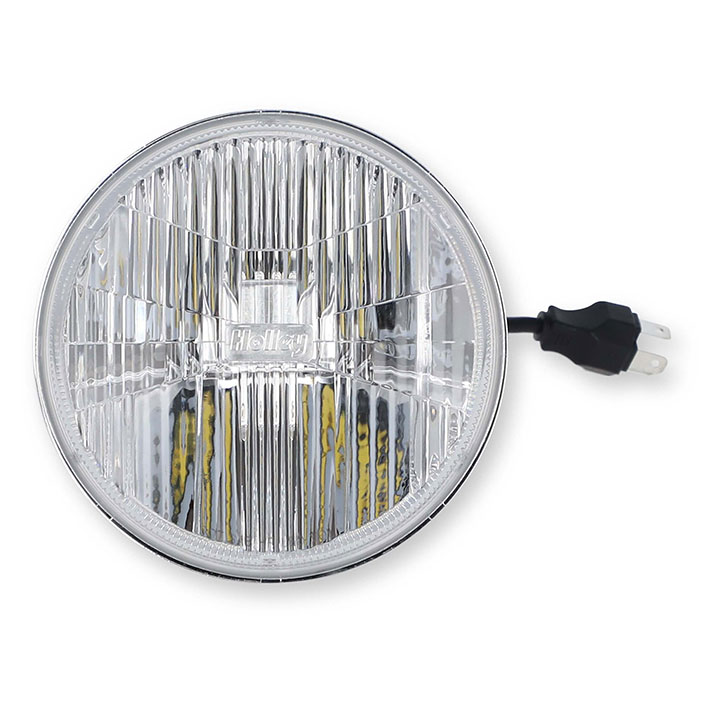1964-1970 El Camino Holley RetroBright LED Headlight Classic White Lens 5.75 in. Round, 3000K Bulb High Beam Only