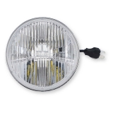 1962-2002 Chevrolet Holley RetroBright LED Headlight Classic White Lens 5.75 in. Round, 3000K Bulb H Image