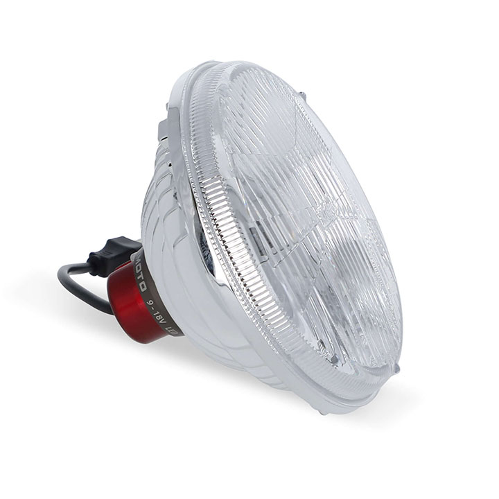 1971-1975 El Camino Holley RetroBright LED Headlight Modern White Lens  7 in. Round, 5700K Bulb: LFRB155