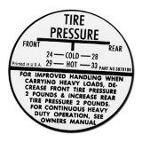1964-1965 Chevelle Tire Pressure Decal Image