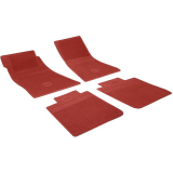 1968-1972 El Camino Vinyl Bow Tie Floor Mat Set Red 4pc Image