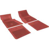 1964-1967 El Camino Vinyl Bow Tie Floor Mat Set Red 4pc Image
