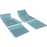 1964-1967 El Camino Vinyl Bow Tie Floor Mat Set Light Blue 4pc Image