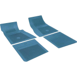1964-1967 El Camino Vinyl Bow Tie Floor Mat Set Medium Blue 4pc Image