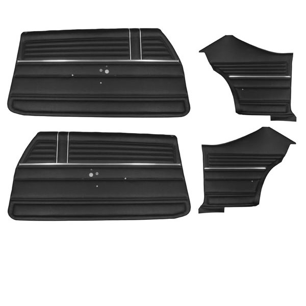 1968 Chevelle Coupe Door Panel Kit Black
