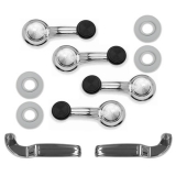 1968-1969 Camaro Window Crank & Door Handle Kit Black Knobs Image