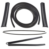 1968-1972 Nova Deluxe Inner Window & Headliner Trim Molding Kit, 2 Door Black Image